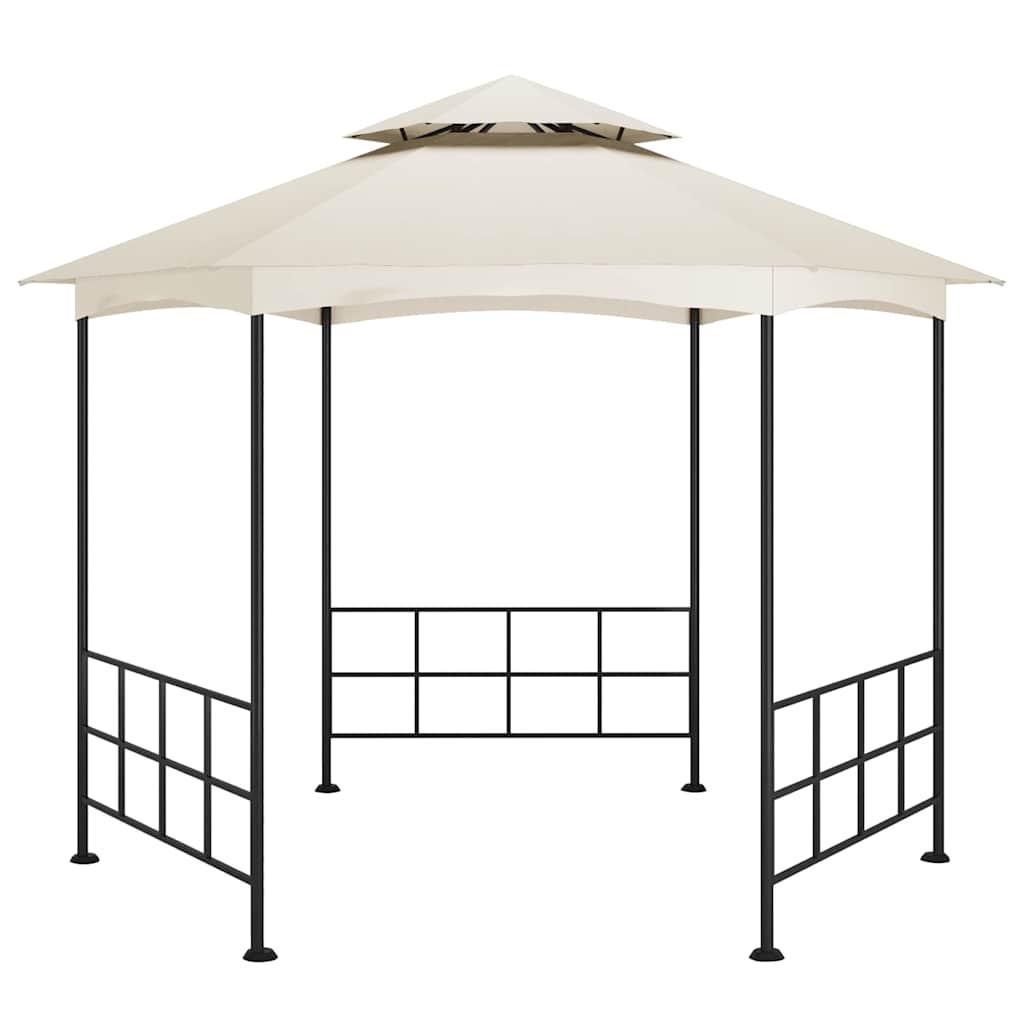 Gazebo com paredes laterais 3,1x2,7 m cor creme
