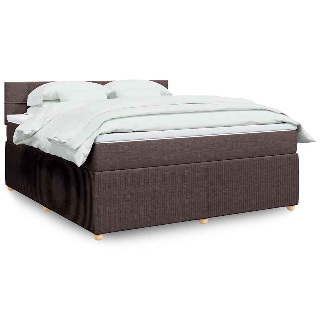 Cama com molas/colchão 180x200 cm tecido castanho-escuro