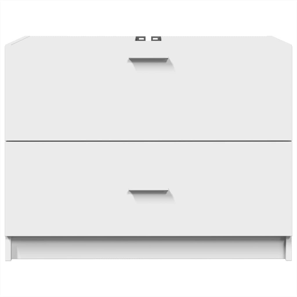 Armário de lavatório 78x37x59 cm derivados de madeira branco
