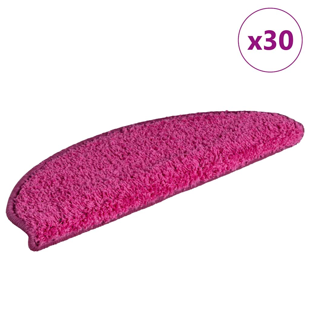 Tapetes de escada 30 peças 65x21x4 cm rosa semicircular grande