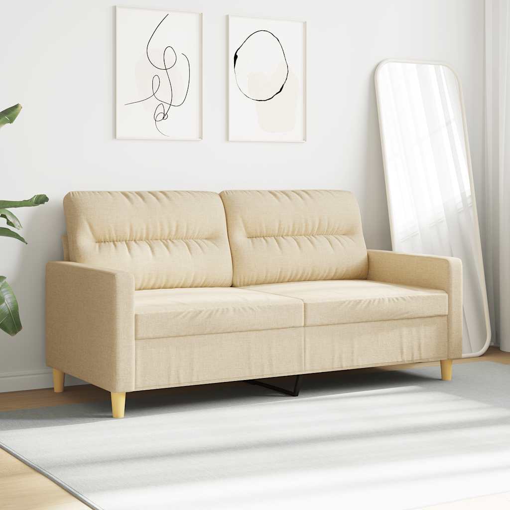 Sofá de 2 lugares tecido 140 cm cor creme