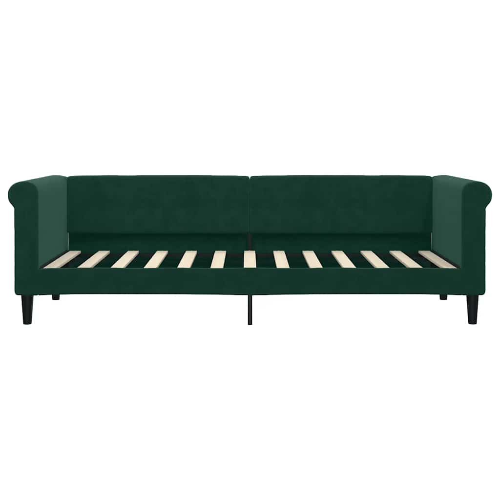 Sofá-cama com colchão 80x200 cm veludo verde-escuro