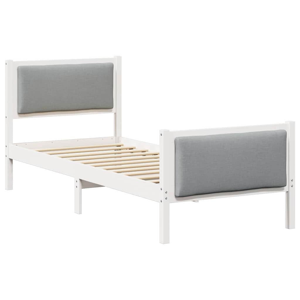 Estrutura da cama cinzento-claro 75 x 190 cm tecido