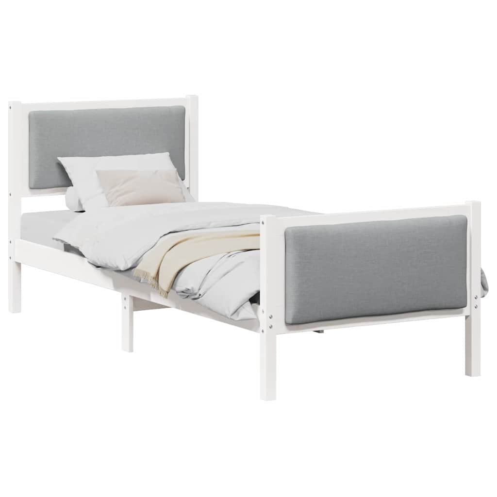 Estrutura da cama cinzento-claro 75 x 190 cm tecido