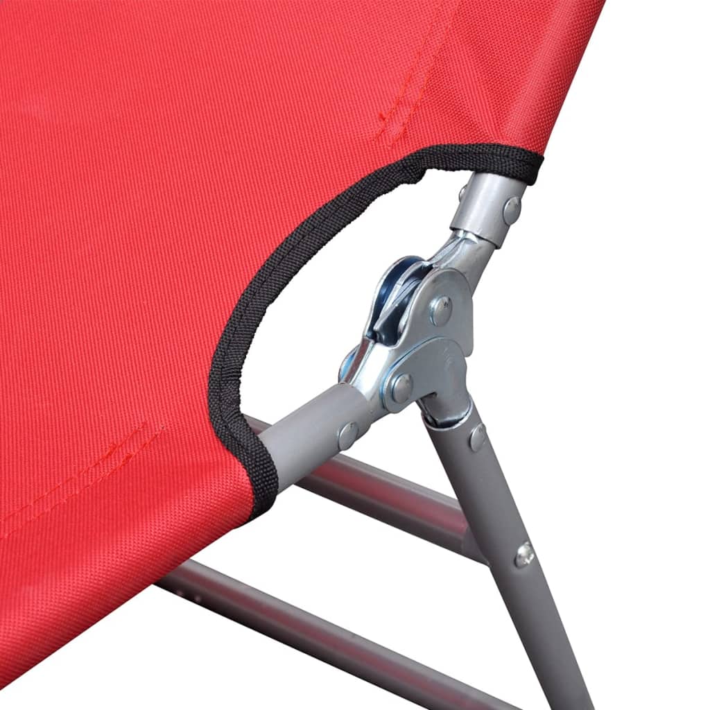 Espreguiçadeira dobrável aço revestido a pó vermelho