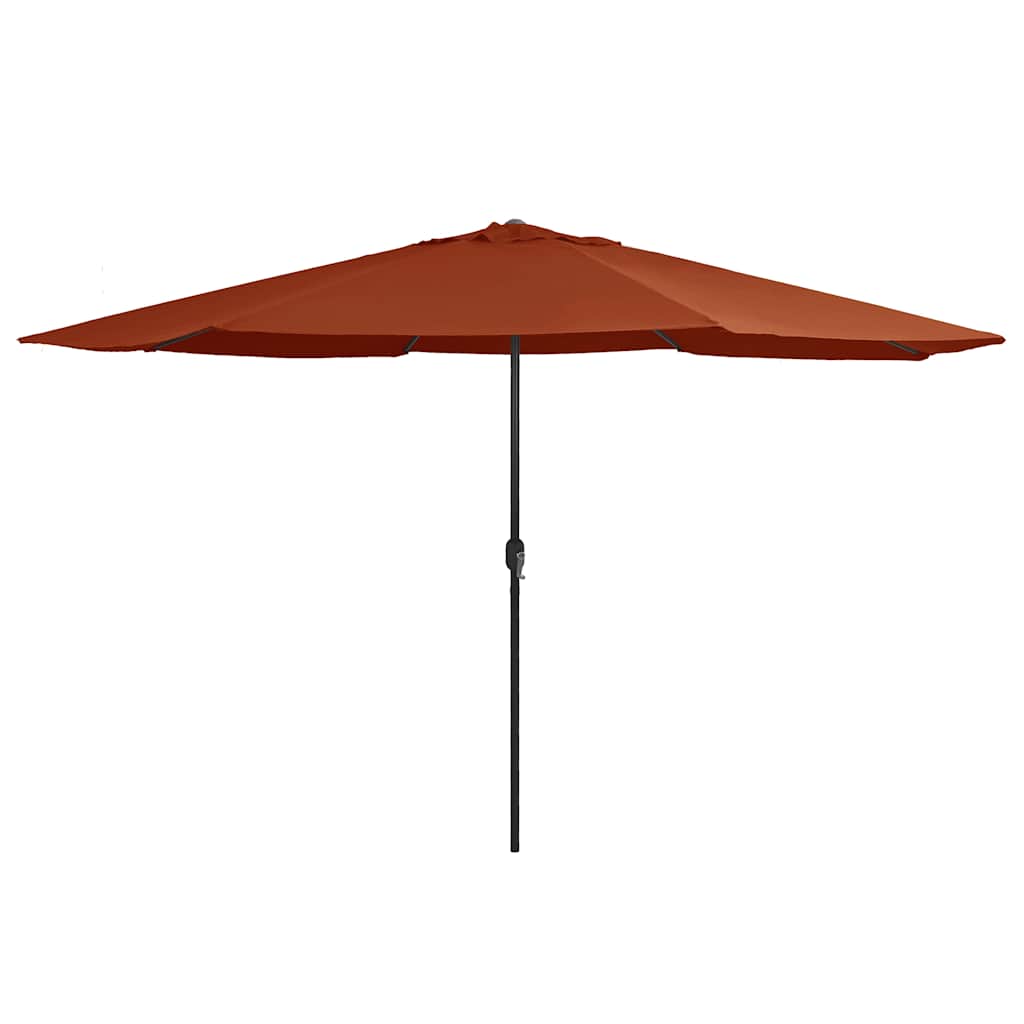 Guarda-sol de jardim com poste de metal 390 cm terracota