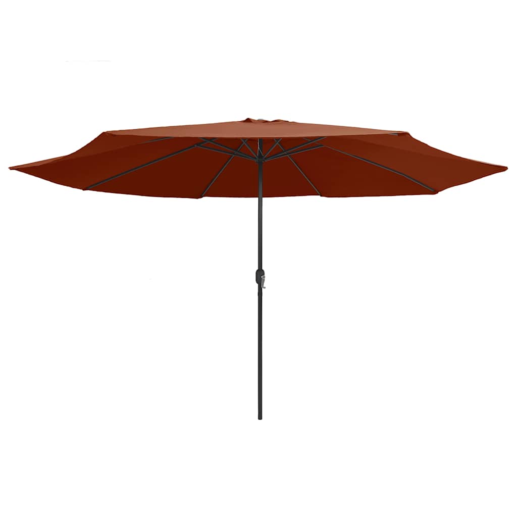 Guarda-sol de jardim com poste de metal 390 cm terracota