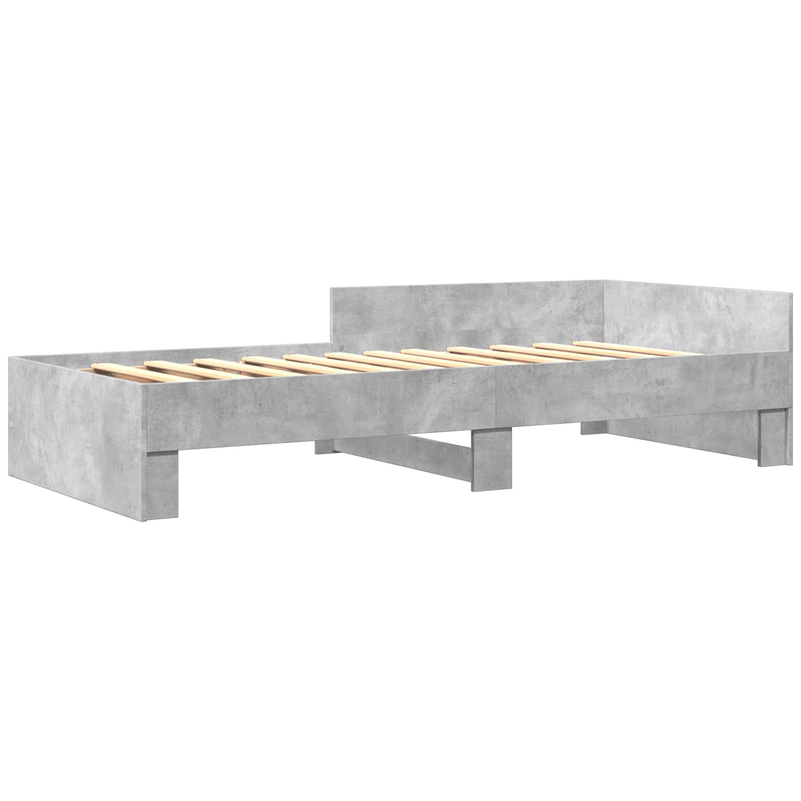 Estrutura de cama com cabeceira cinzento cimento 80 x 200 cm