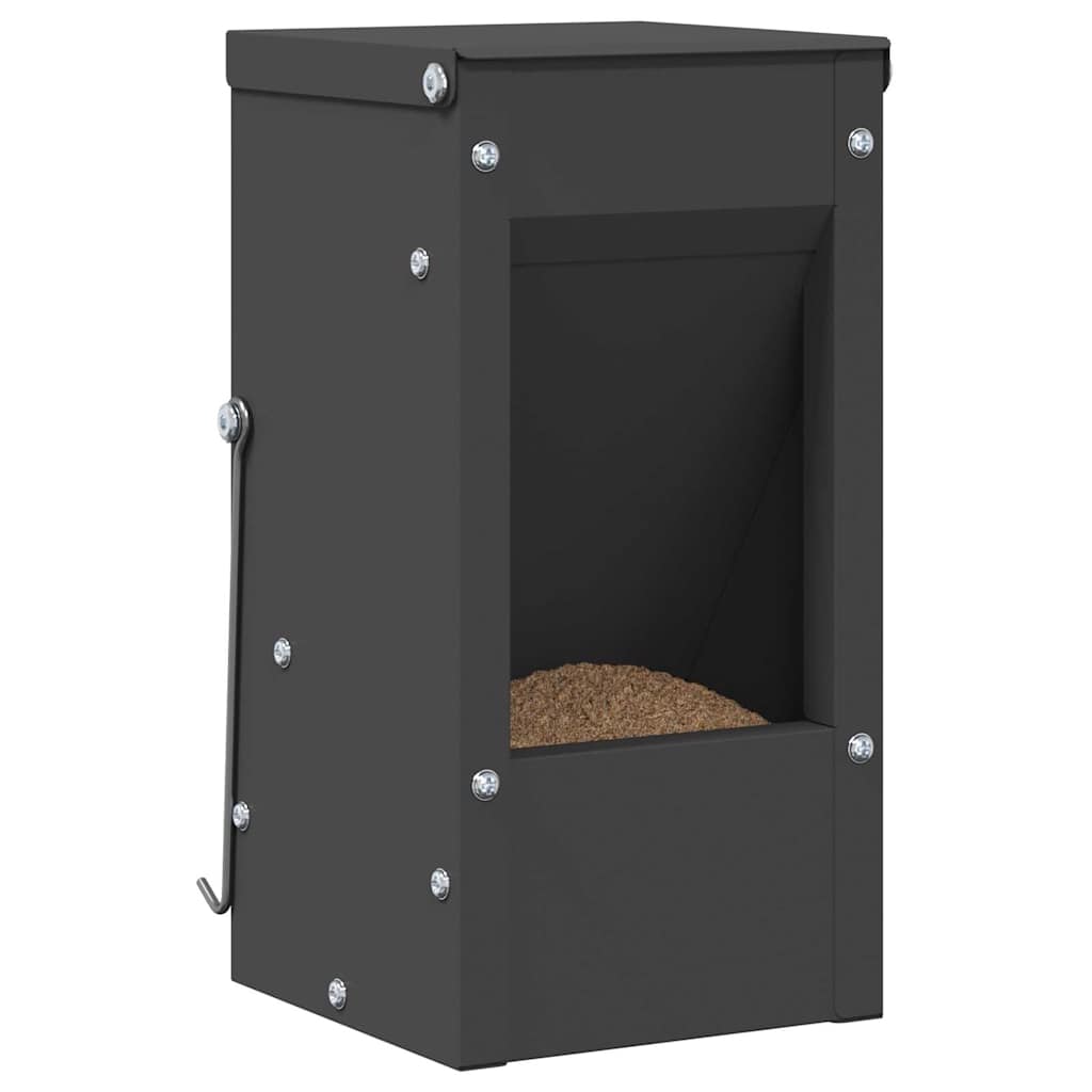Comedouro para coelhos preto 12,5 x 12,5 x 25 cm