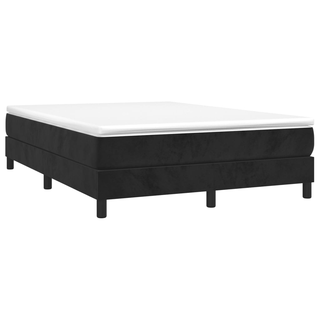 Estrutura de cama com molas 140x190 cm veludo preto