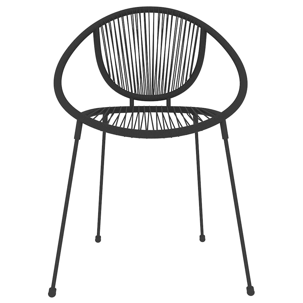 3 Pcs conjunto de jantar para jardim preto