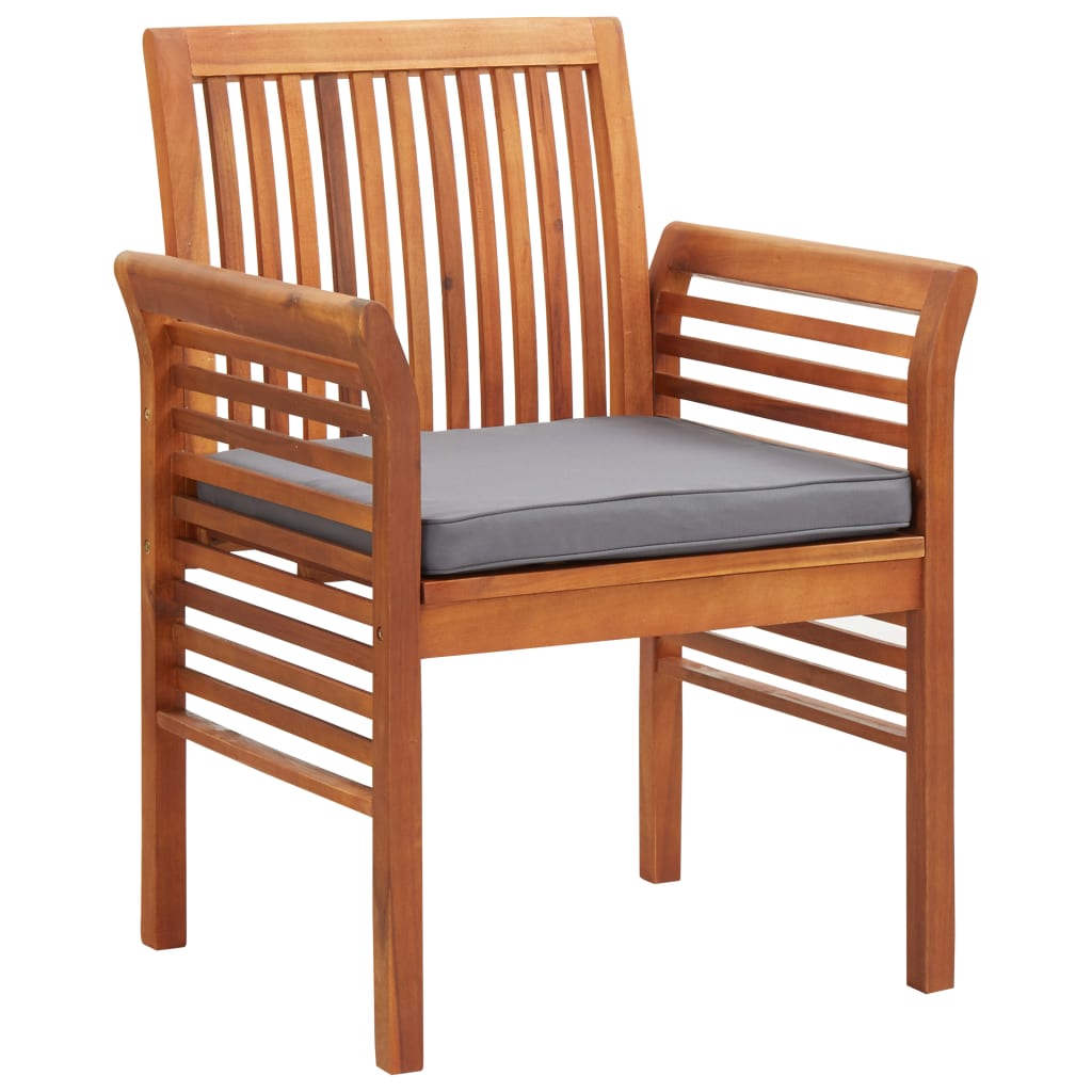 Cadeiras de jantar jardim c/ almofadões 2 pcs madeira acácia