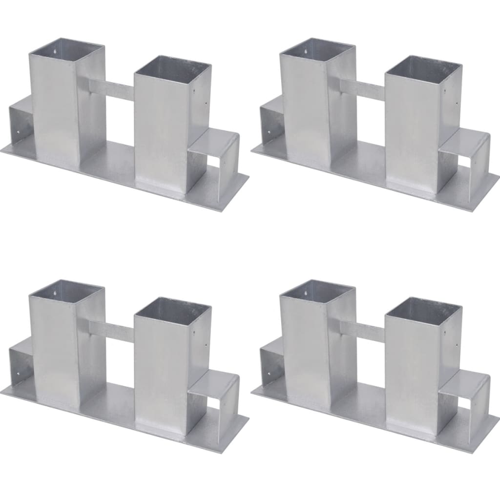 Auxiliares de empilhamento de lenha 4 pcs aço prateado