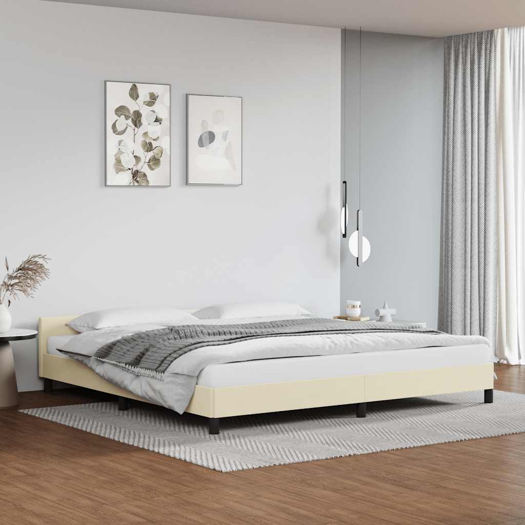 Estrutura cama c/ cabeceira sem colchão 200x200 cm creme