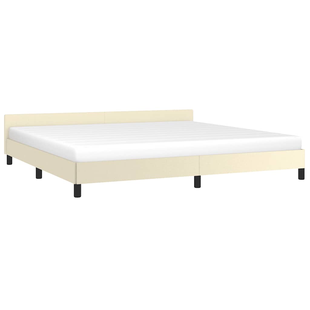 Estrutura cama c/ cabeceira sem colchão 200x200 cm creme