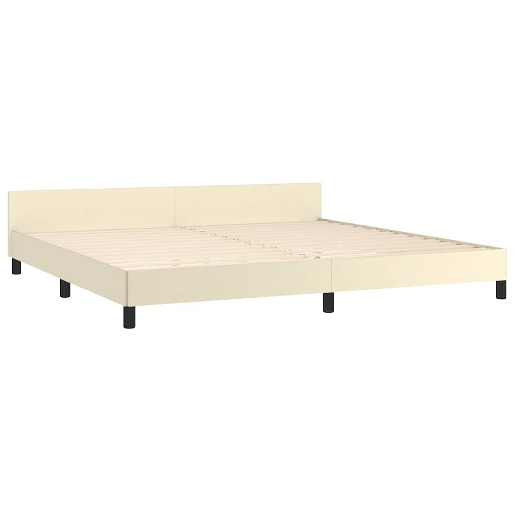 Estrutura cama c/ cabeceira sem colchão 200x200 cm creme