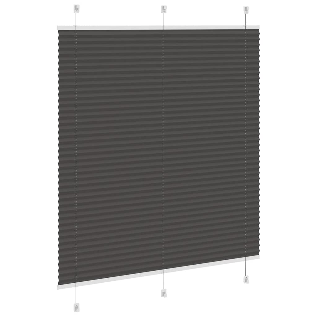 Preto plissada cega 115x100 cm largura tecido 114,4cm poliéster