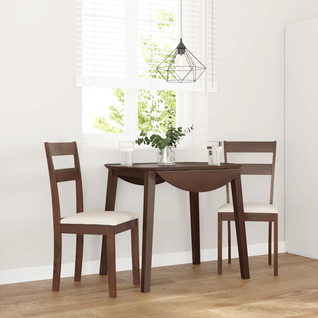 Cadeiras de jantar com almofadões 2 pcs madeira maciça castanho