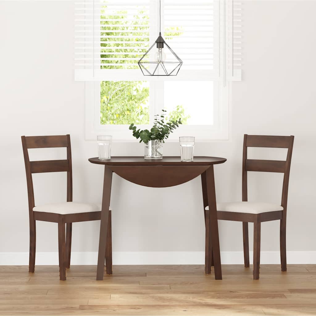 Cadeiras de jantar com almofadões 2 pcs madeira maciça castanho