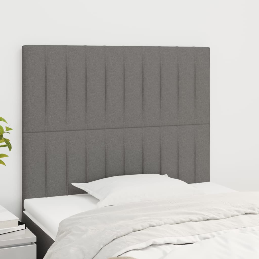 Cabeceira cinza escuro 100x5x118/128 cm tecido