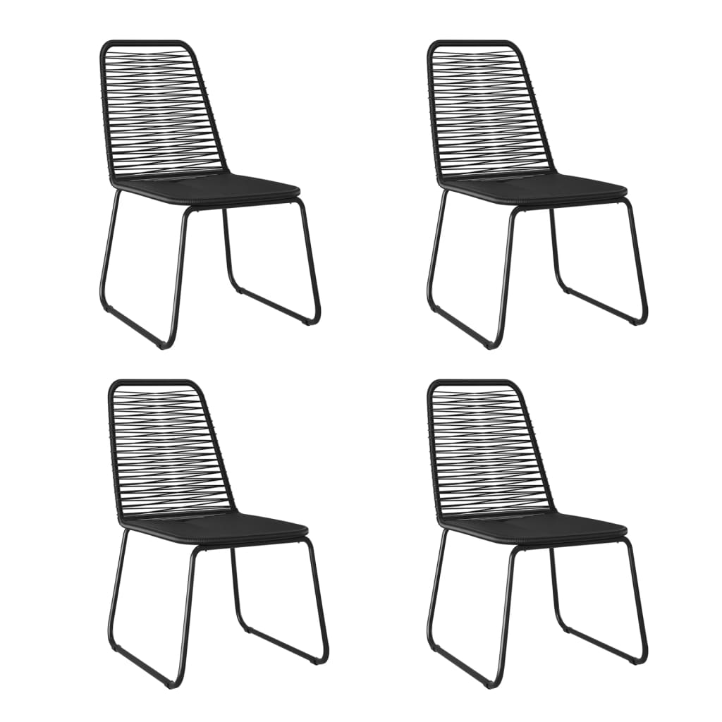 5 Pcs conjunto de jantar para jardim preto