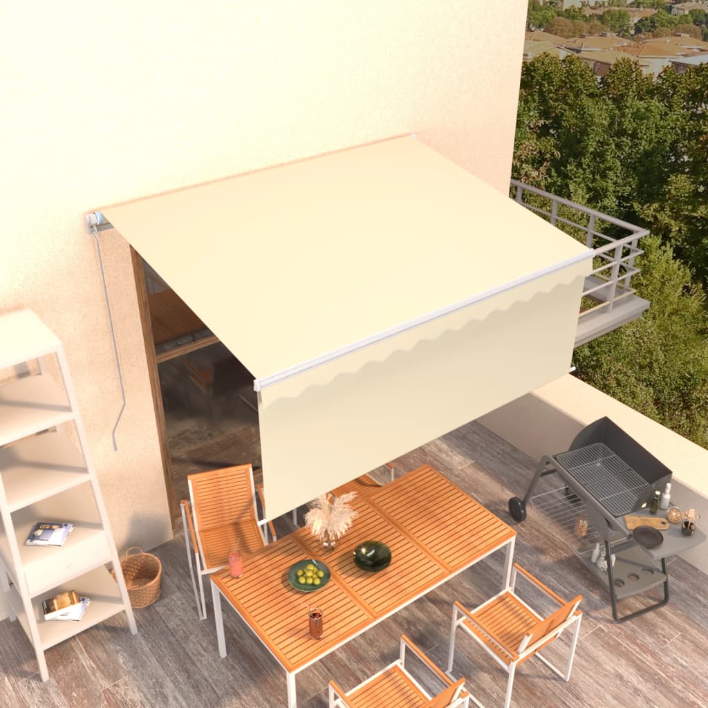 Toldo retrátil manual com estore 3,5x2,5 m cor creme