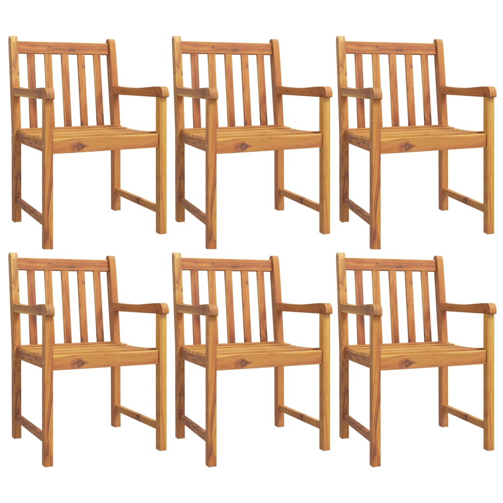 Cadeiras de jardim 6 pcs 56x55,5x90 cm madeira de acácia maciça
