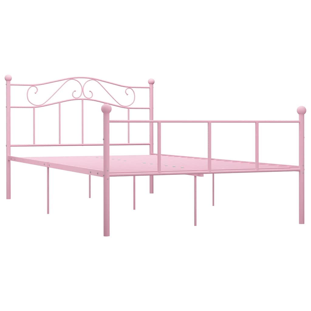 Estrutura de cama 140x200 cm metal rosa