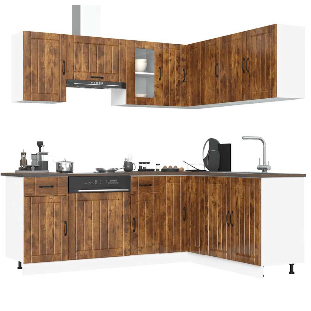 11 Peças armário de cozinha conjunto lucca carvalho defumado