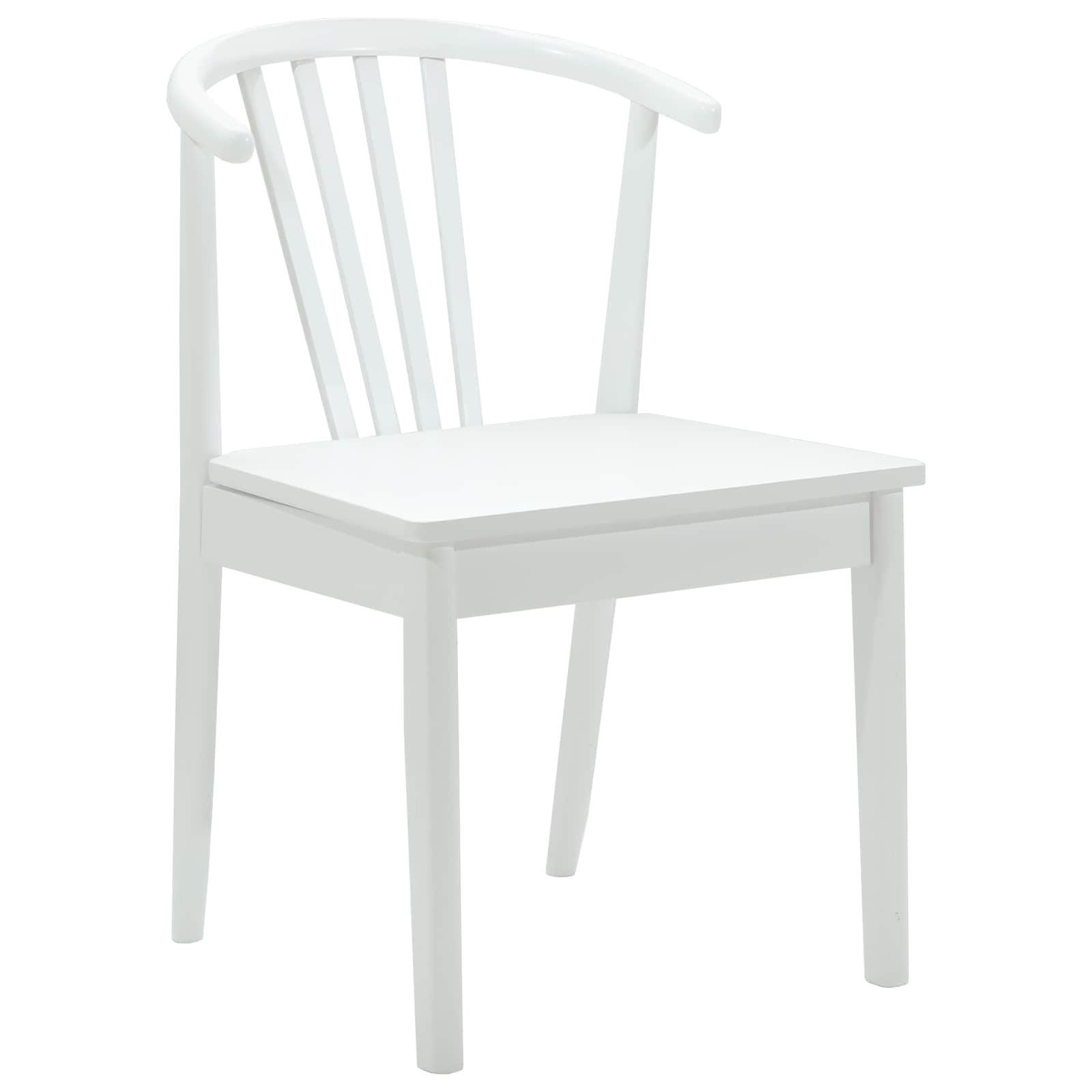 Cadeira de jantar 2 unid. madeira de borracha sólida branco