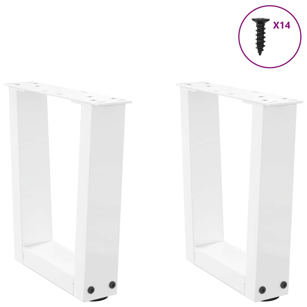 Pés para mesa de centro em v 2 peças branco 30x(30-31,3) cm aço