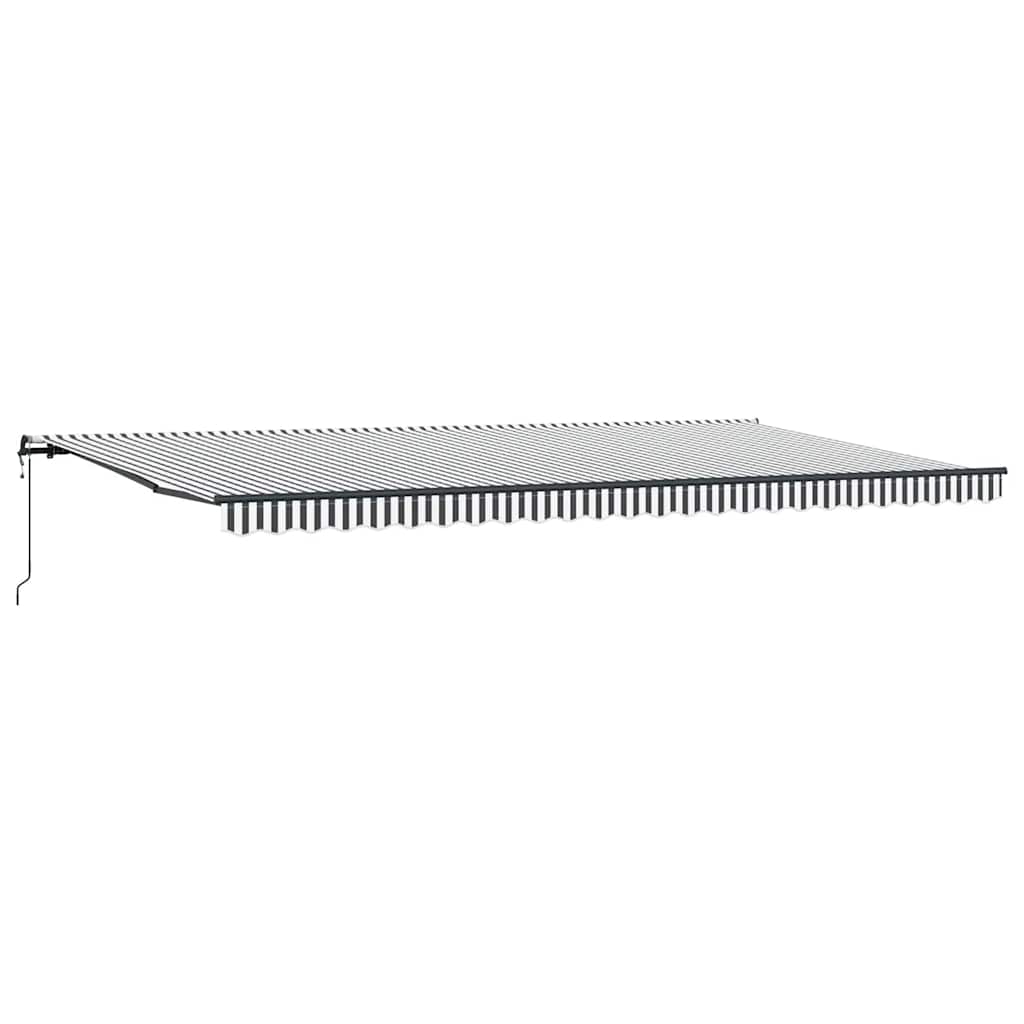 Toldo retrátil automático 600x300 cm antracite e branco