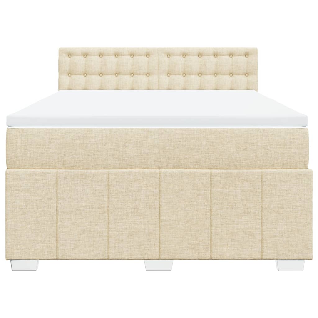 Cama com molas/colchão 140x200 cm tecido cor creme