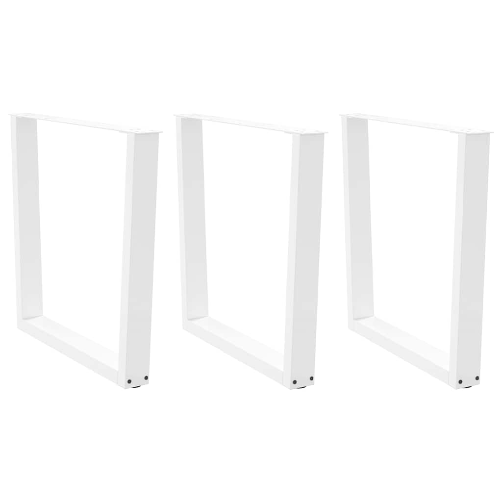 Pernas para mesa de jantar em v 3 peças, branco, 80x(72-73,3) cm, aço