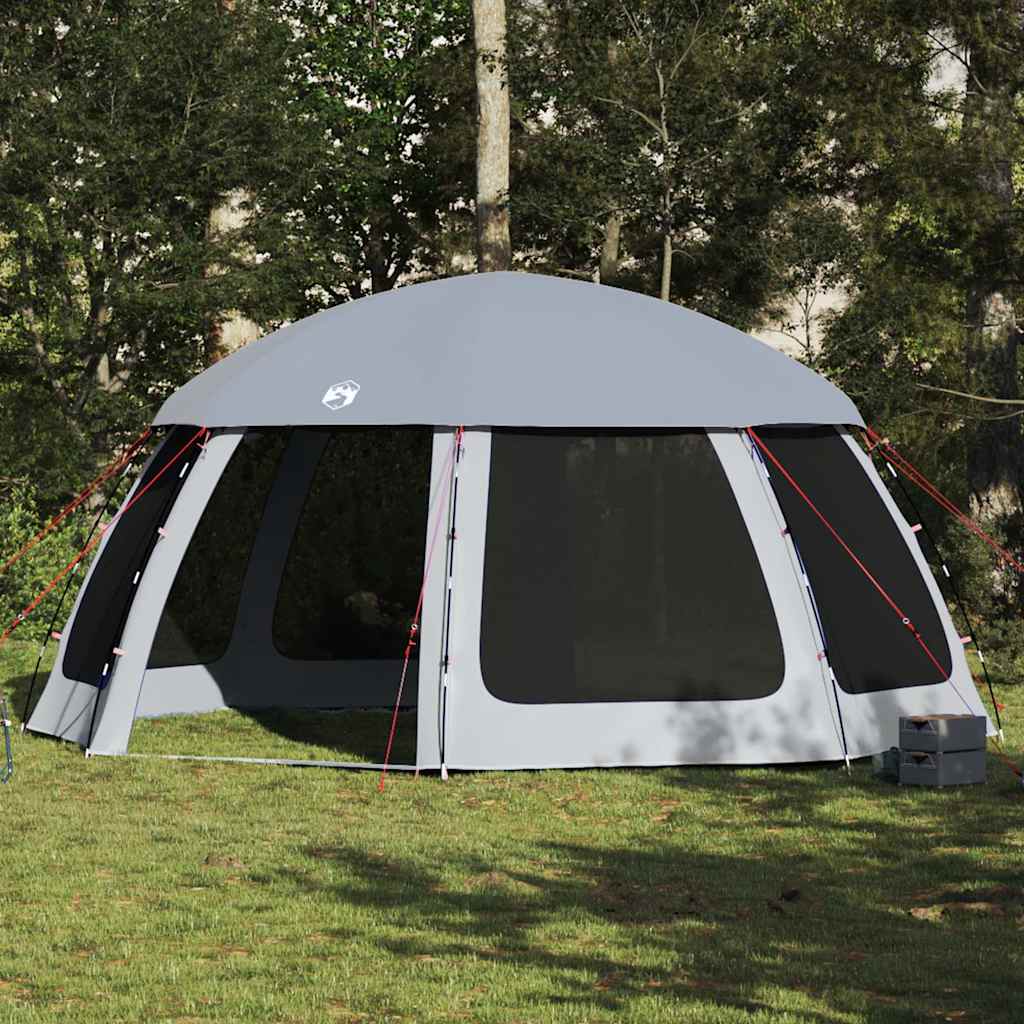 Tenda para piscina c/ mosca amovível e paredes de rede cinzento