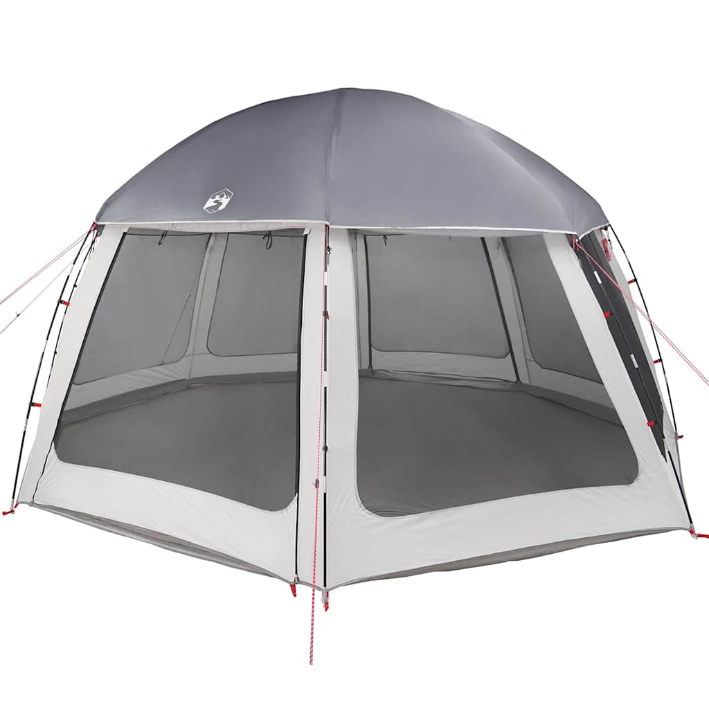 Tenda para piscina c/ mosca amovível e paredes de rede cinzento