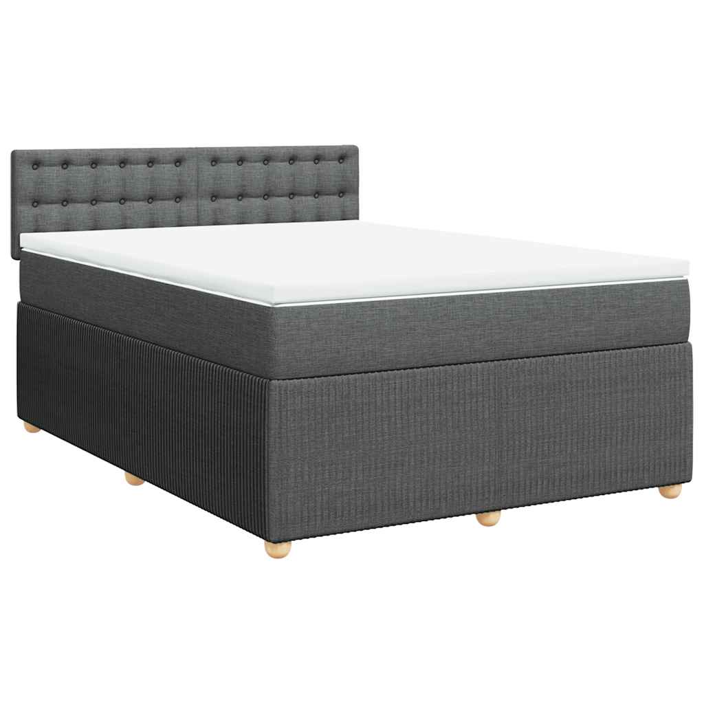 Cama com molas/colchão 160x200 cm tecido cinzento-escuro