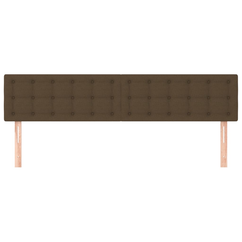 Cabeceiras castanho-escuro 200x5x78/88 cm tecido