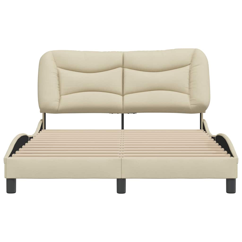 Estrutura de cama sem colchão hvar 120x200 cm tecido cor creme