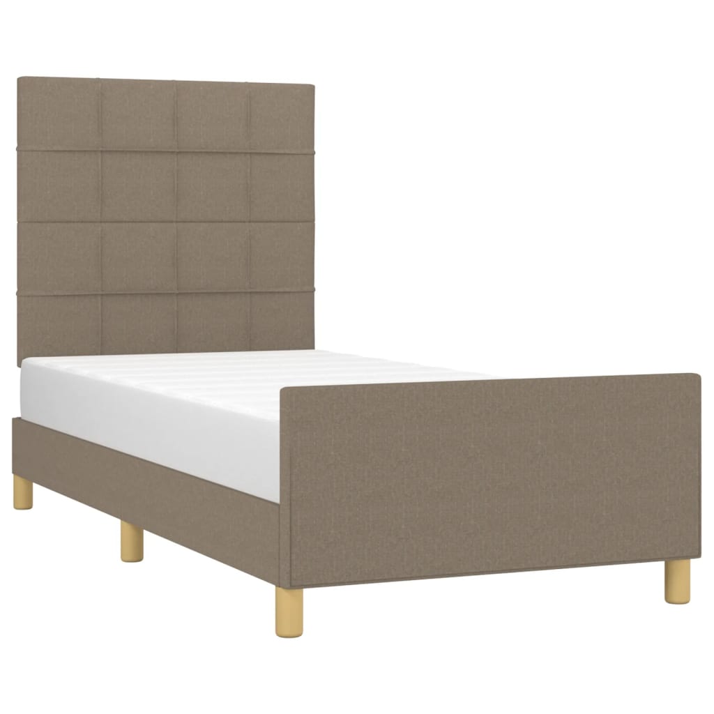 Estrutura de cama sem colchão 80x200 cm tecido cinzento