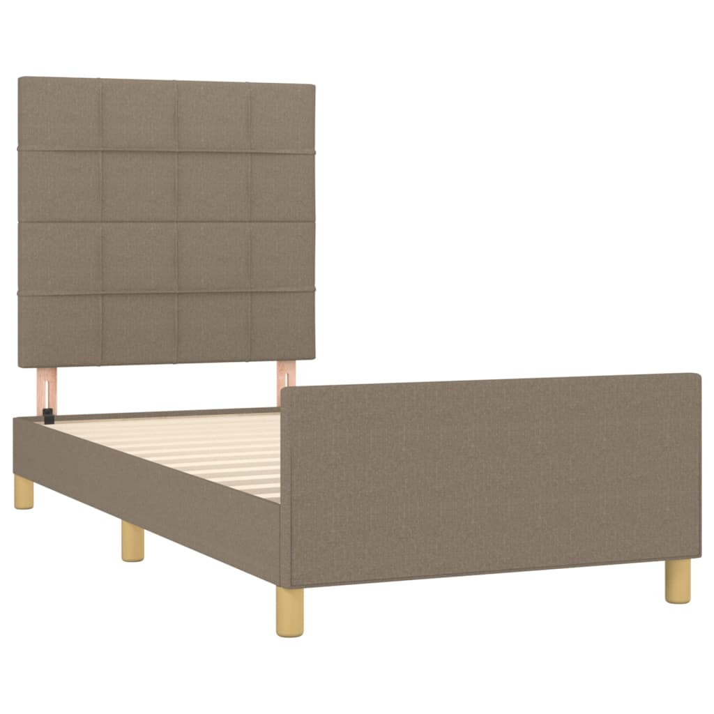 Estrutura de cama sem colchão 80x200 cm tecido cinzento
