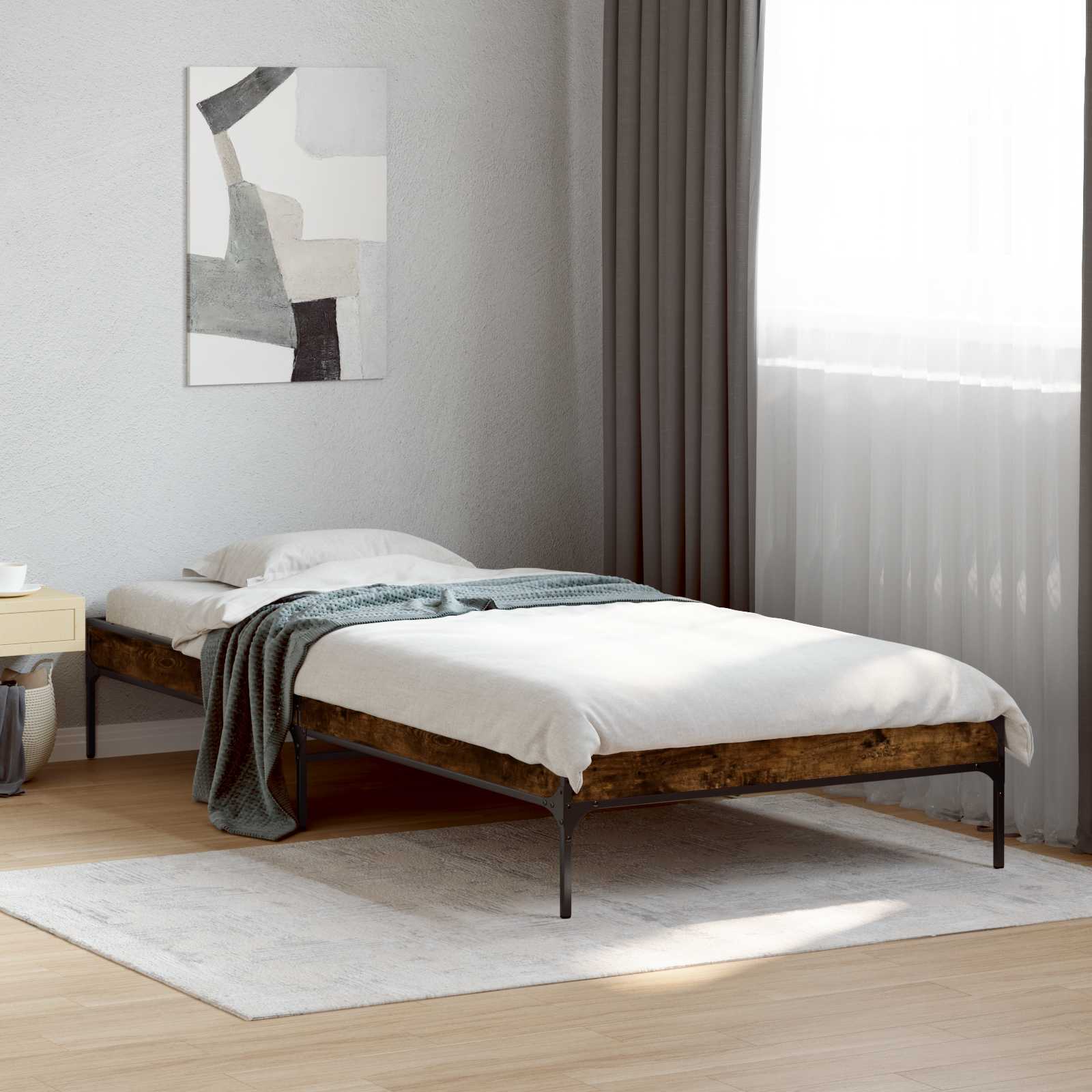 Estrutura da cama carvalho fumê 80 x 200 cm