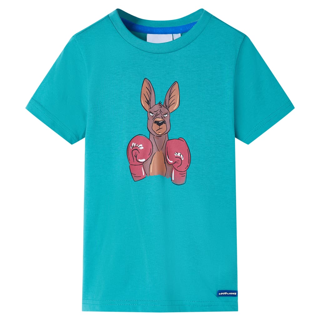T-shirt infantil com mangas curtas menta-escuro 128