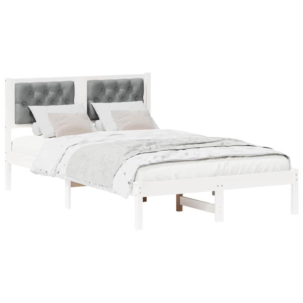Estrutura da cama com cabeceira cinzento-claro 120 x 200 cm