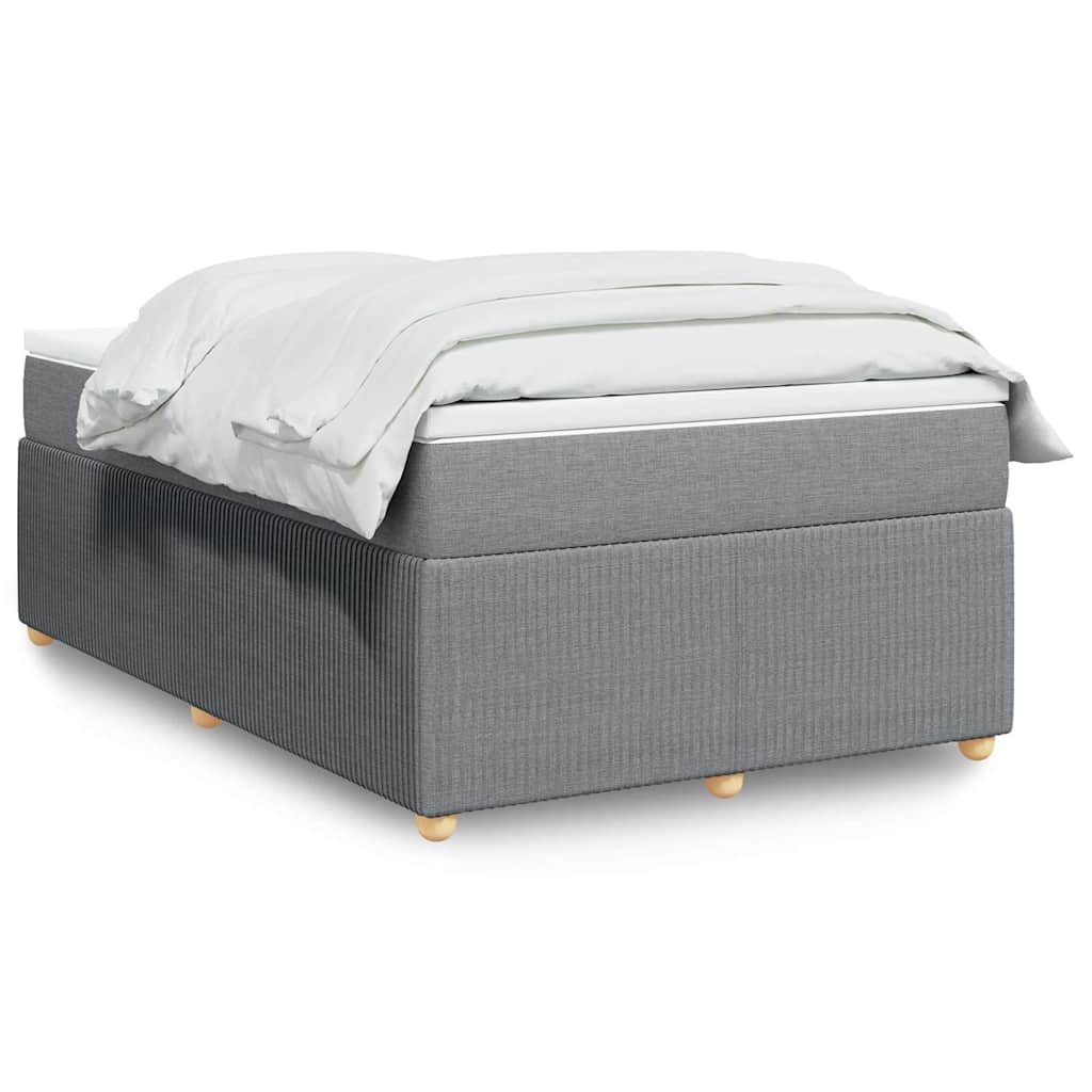 Cama com molas/colchão 120x200 cm tecido cinza-claro