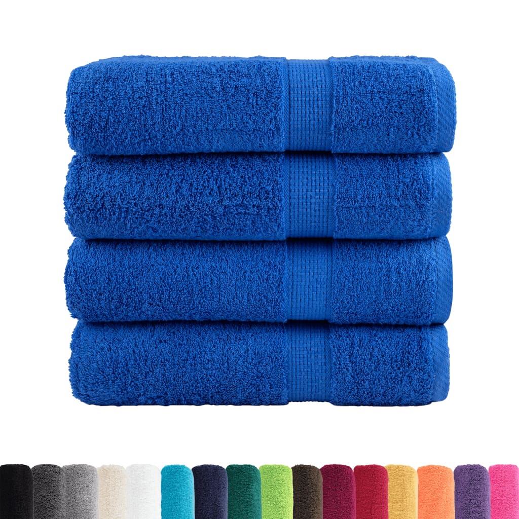 Toalhas de mãos premium solund 4 pcs 50x100 cm 600 gsm azul