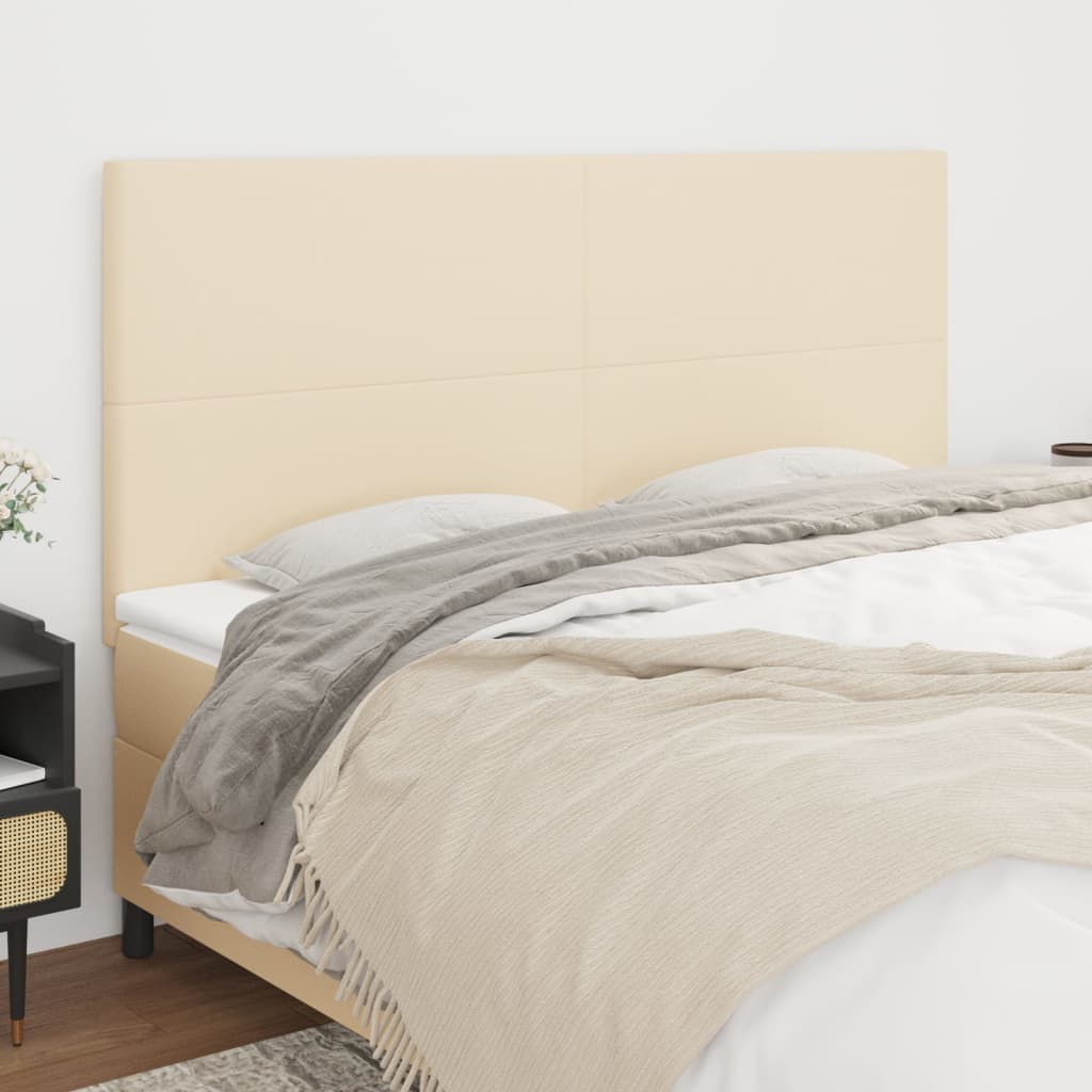 Cabeceira creme 180x5x118/128 cm tecido