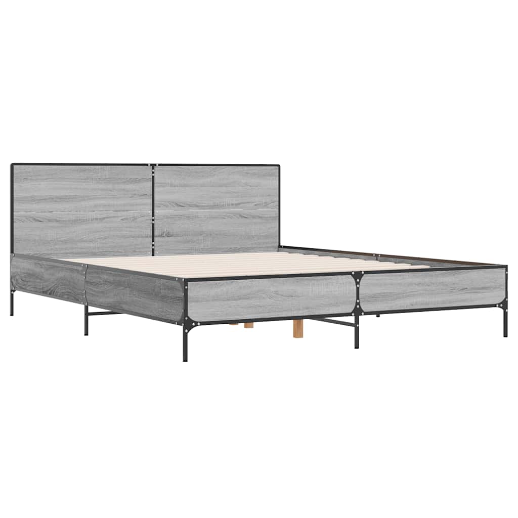 Estrutura cama 140x190 cm derivados de madeira/metal