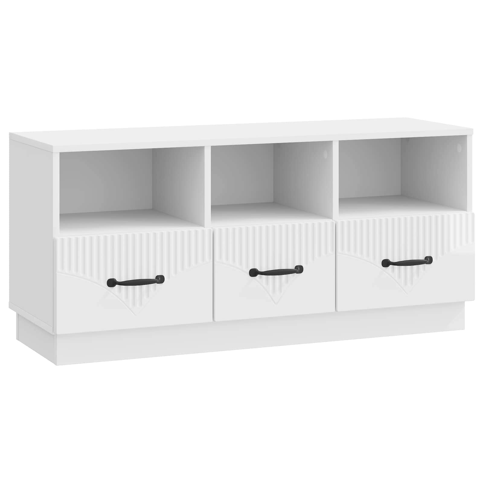 Gabinete para TV com gaveta branco brilhante 102 x 34,5 x 47 cm