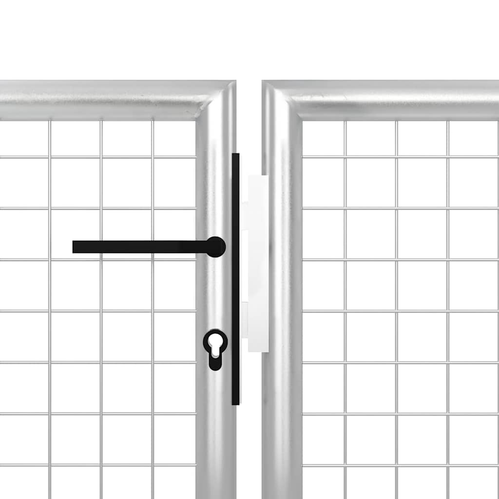 Portão de jardim 350x150 cm aço prateado